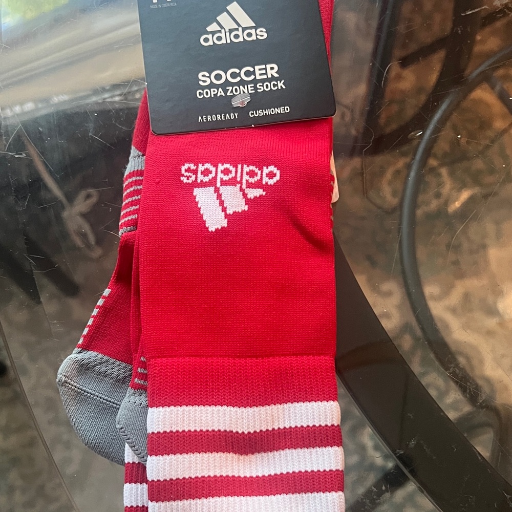 adidas Red and White Copa Zone Soccer Socks